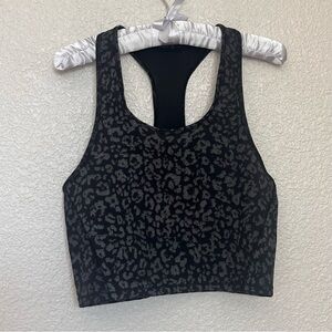 Athleta lightning crop tank animal leopard print size medium